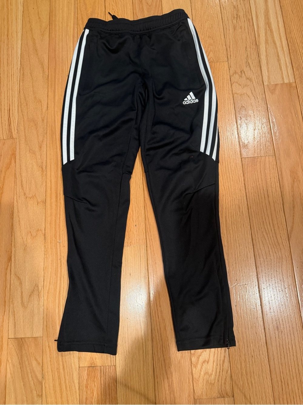 adidas Kids Black Joggers with White Triple Stripes
